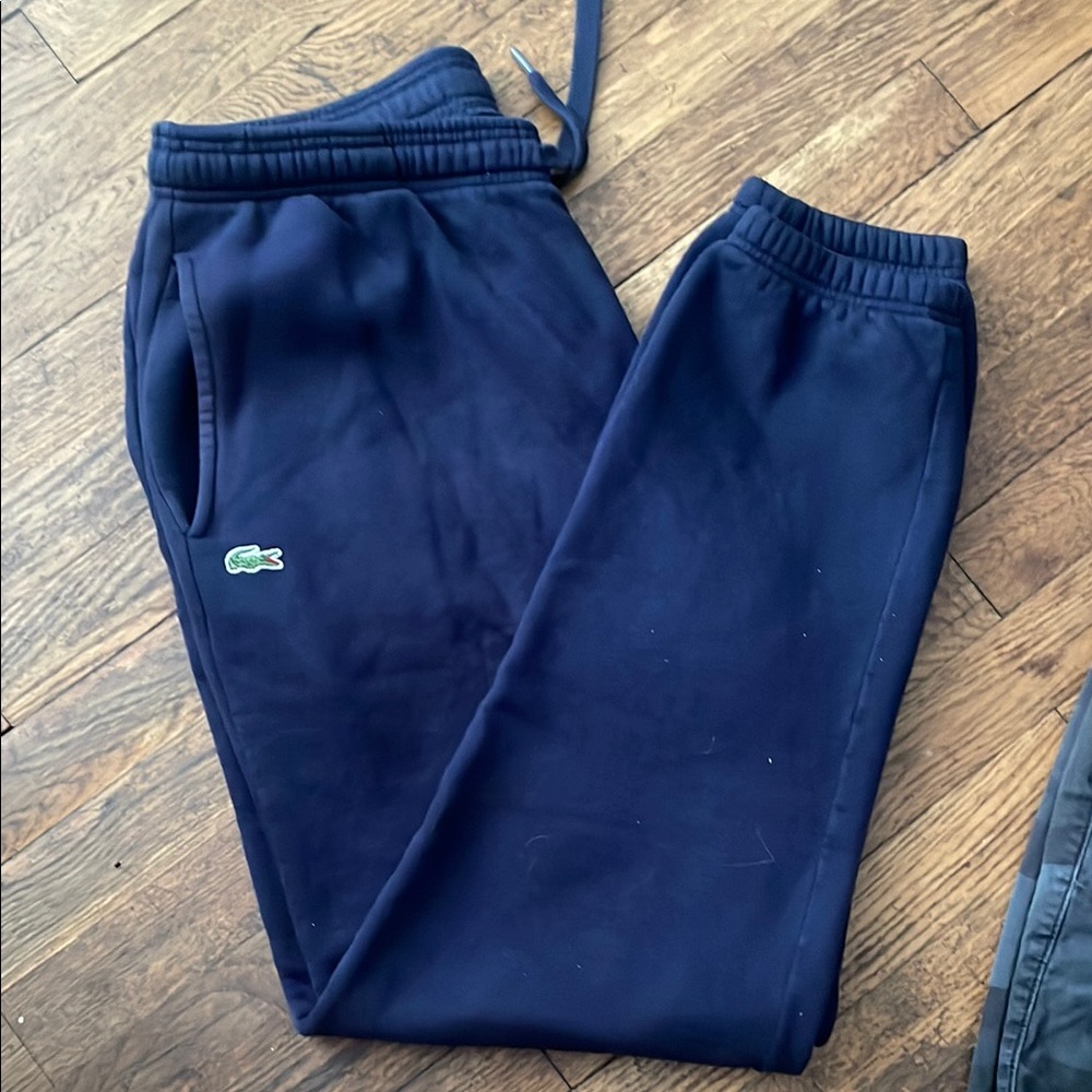 Lacoste Blue Joggers with Relaxed Fit and Elastic Cuffs